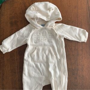 Baby | Baby Gap Footed Onesie with Hood, Sweatshirt Fleece | 6-9 Months